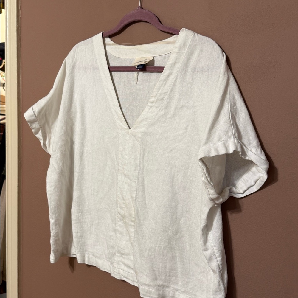 Universal Thread Cream Flutter Sleeve Blouse